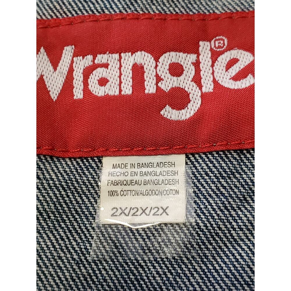 Wrangler Denim Trucker Jacket Mens 2X Blue Cotton Button Front Classic Jean - Picture 2 of 11